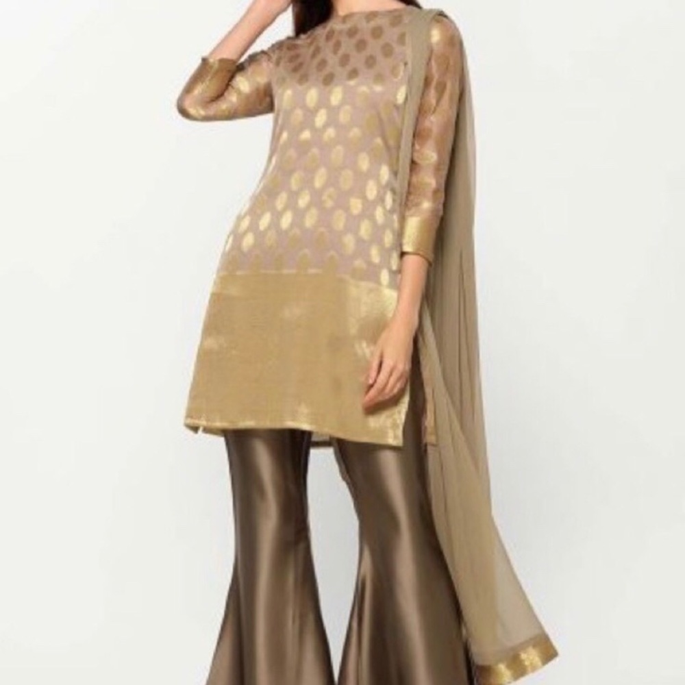 Trendy Indian Pakistani golden suit